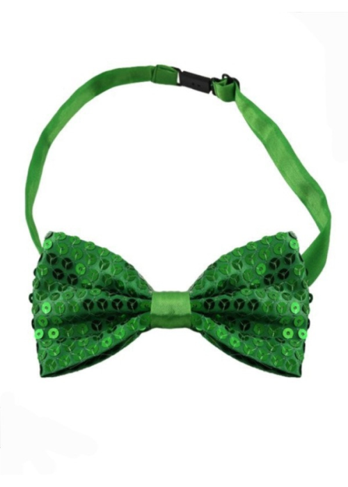 Pajarita Lentejuelas Verde - Complementos de San Patricio