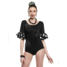 Body Negro con Volantes y Lunares Blancos