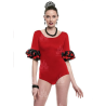 Body Rojo con Volantes y Lunares Negros