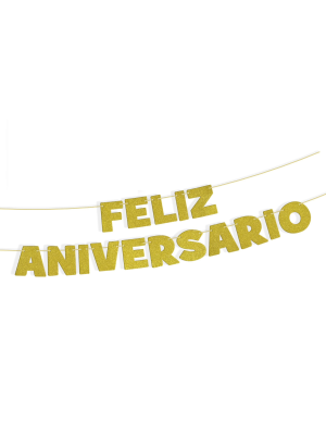 Guirnalda Feliz Aniversario Oro 3M