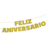 Guirnalda Feliz Aniversario Oro 3M