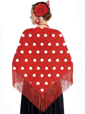 Manton Rojo Lunares Blancos