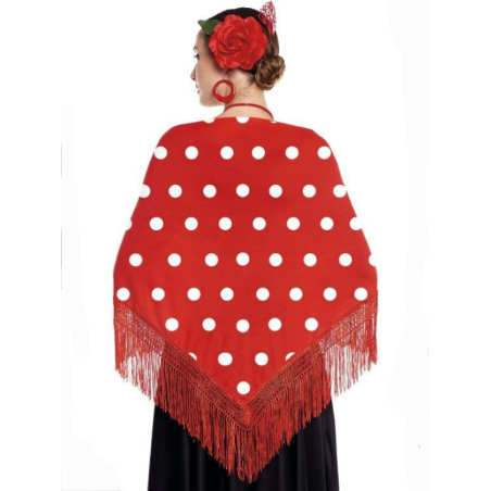 Manton Rojo Lunares Blancos