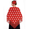 Manton Rojo Lunares Blancos