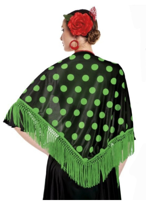 Manton Rojo Lunares Negros