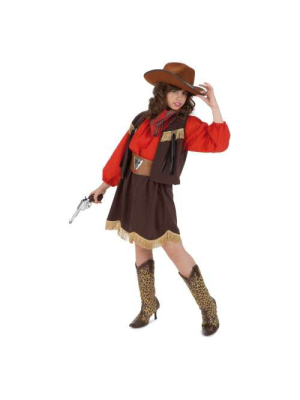 Disfraz de Vaquera Roja Infantil - Disfraces del Vaqueros Infantiles