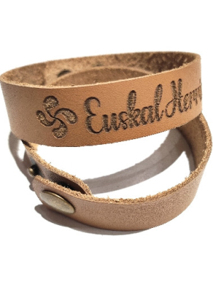 Pulsera Cuero Lauburu Euskal Herria Pequeña
