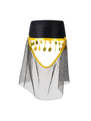 Gorro Arabe con Tul Negro
