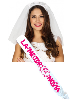 Set de Velo y banda Novia del año - Despedidas de soltera - Set para Despedidas