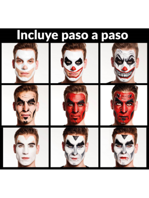 Maquillaje de Halloween 3 Colores N-B-R - Maquillaje