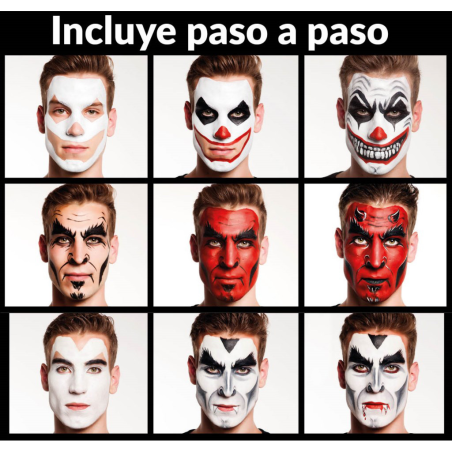 Maquillaje de Halloween 3 Colores N-B-R - Maquillaje
