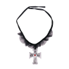 Collar Gargantilla con Tul y Cruz Gotica