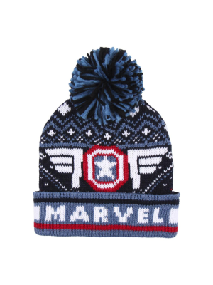 Gorro Tricot Capitan America Pom-Pom