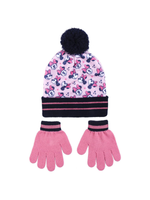 Set Gorro + Guantes Minnie Mouse