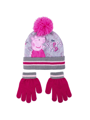 Set Gorro + Guantes Peppa Pig Infantil