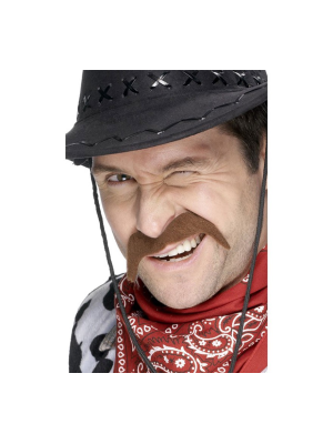 Bigote de Cowboy Castaño - Barbas y Bigotes