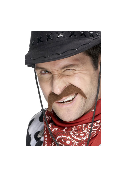 Bigote de Cowboy Castaño - Barbas y Bigotes