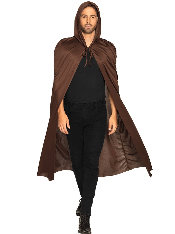 Capa De Halloween Marrón Con Capucha Para Adultos – Disfraz Unisex De Mago, Bruja O Vampiro, Ideal Para Carnaval, Cosplay Y Fiestas Medievales, Tallas M/L/XL