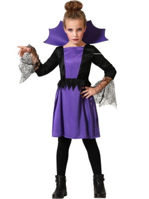 Disfraz de Vampiresa Aracnida Morada Niña - Disfraces de Vampiresas y Goticas para Niñas