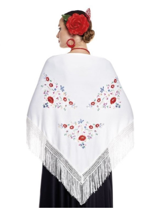 Comprar Manton Brodat de Blanc, només per a 6.50€ – vestit de Botiga en línia