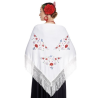 Manton Bordado Blanco Grande - Mantones, pañuelos y Fajines