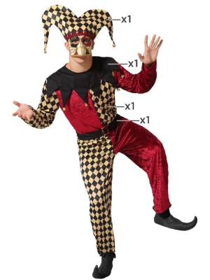 Disfraz de Arlequin Granate