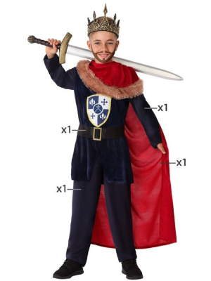 Disfraz de Rey Medieval Azul Infantil