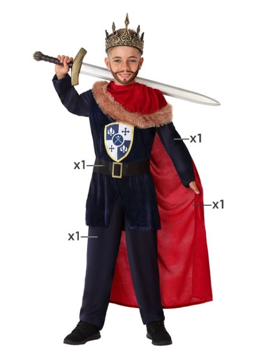 Disfraz de Rey Medieval Azul Infantil