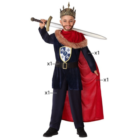 Disfraz de Rey Medieval Azul Infantil