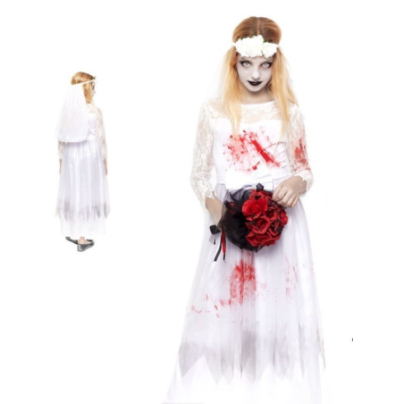 Disfraz de Novia Cadaver Infantil