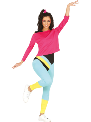 Disfraz de Aerobic rosa mujer