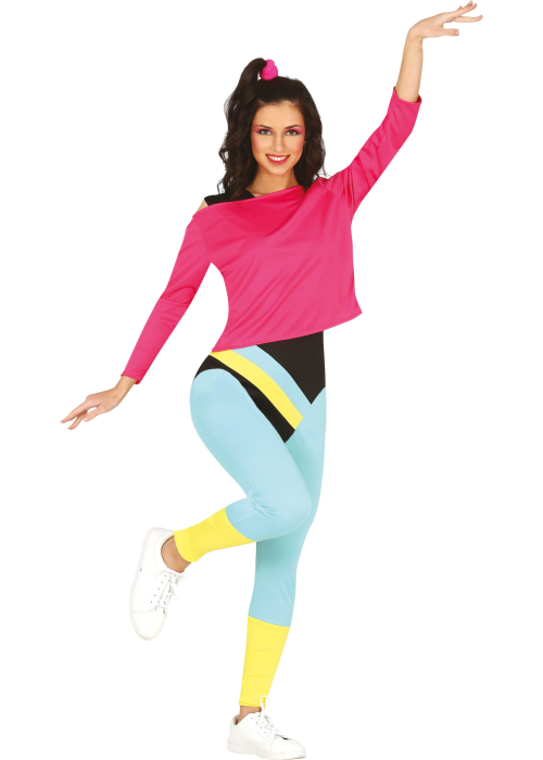 Disfraz de Aerobic rosa mujer