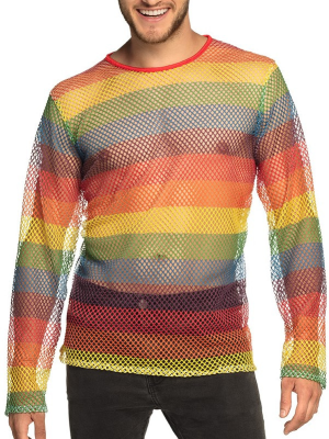 Camiseta de red arcoíris para hombre