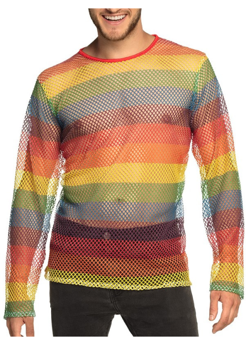 Camiseta de red arcoíris para hombre