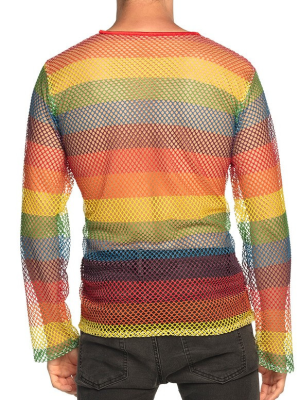 Camiseta de red arcoíris para hombre
