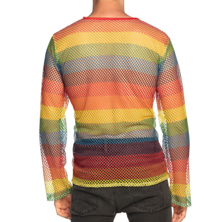 Camiseta de red arcoíris para hombre