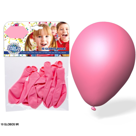 Blsa con 10 Globos Rosas