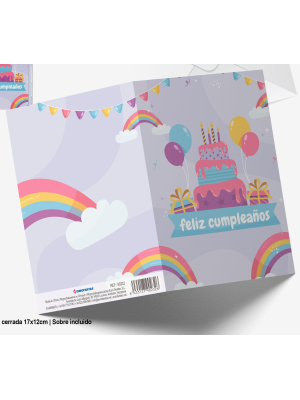 Tarjeta tarta feliz cumpleaños