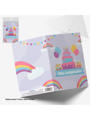 Tarjeta tarta feliz cumpleaños