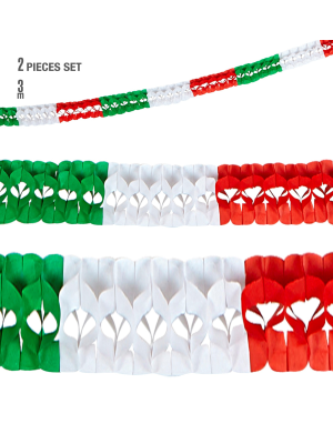 Comprar Guirnaldas Roja blanca y verde Papel 3m - Guirnaldas