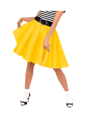 Falda Años 50 Amarilla - Disfraces de Grease para Mujer
