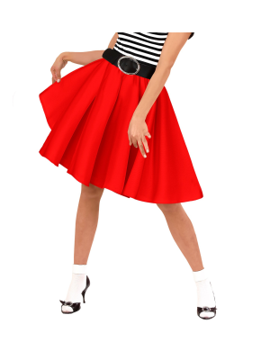 Falda Años 50 Roja - Disfraces de Grease para Mujer