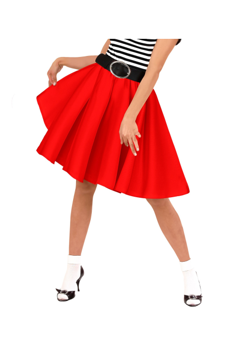 Falda Años 50 Roja - Disfraces de Grease para Mujer