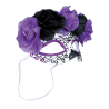 Antifaz Catrina Flores Lila y Negra