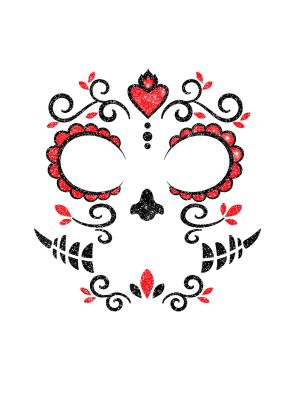 Tatuaje Cara Catrina Glitter