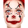 Tatuaje Cara Payaso Glitter