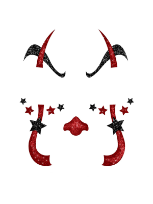 Tatuaje Cara Payaso Glitter