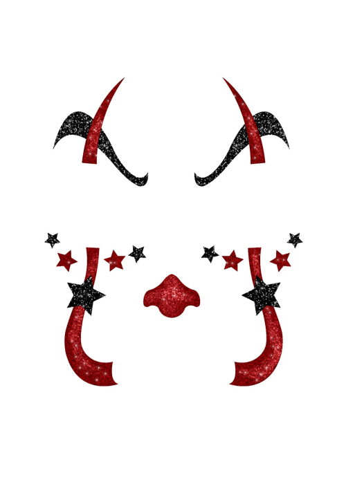 Tatuaje Cara Payaso Glitter
