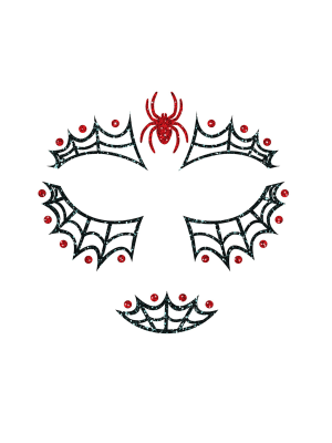 Tatuaje Cara Araña Glitter