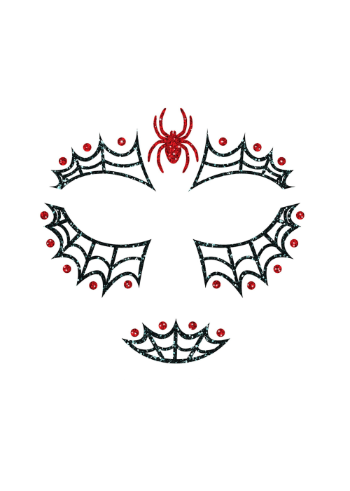 Tatuaje Cara Araña Glitter